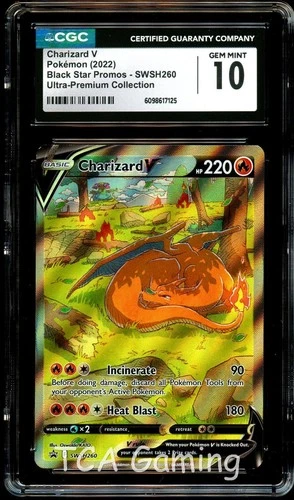 CGC 10 GEM MINT Charizard V SWSH260 ALTERNATE ART PROMO Pokemon Card 125
