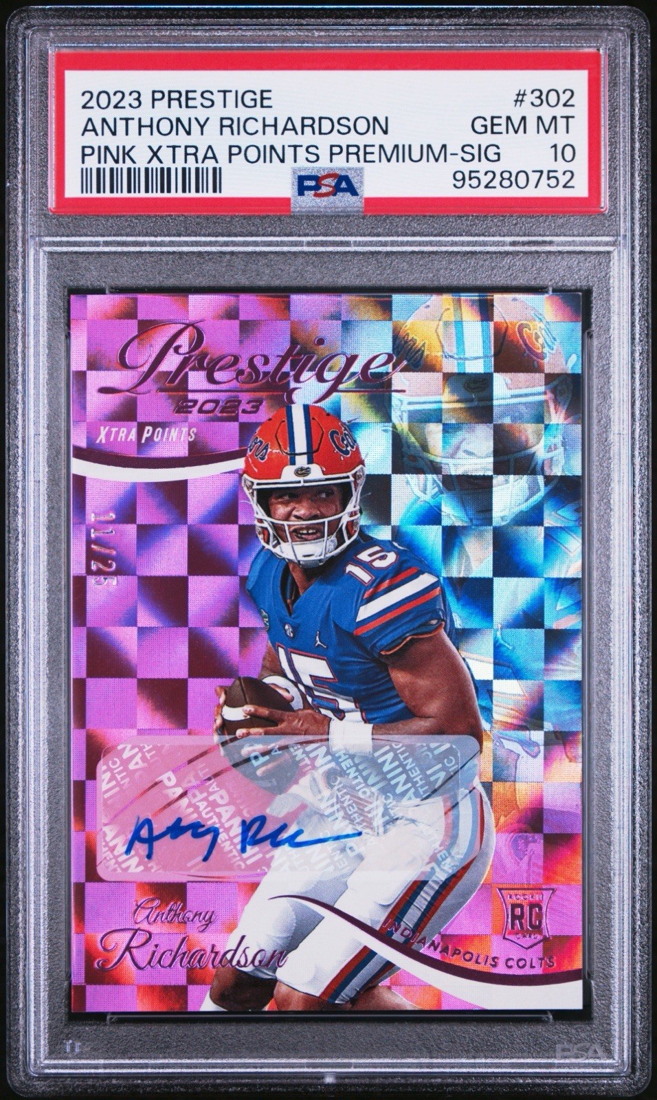 Anthony Richardson Panini Prestige #302 Pink Xtra Points Premium-Signature