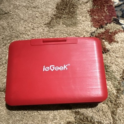 ieGeek IK-902 Portable DVD Player, DVD/SD Card Playback, Red/Black