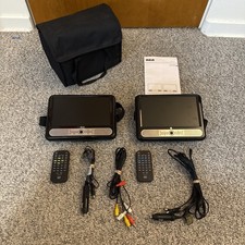 RCA Twin Mobile DVD Players DRC6296 7  Screens Seat Mounts Cords Remotes  Case