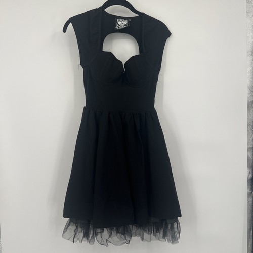 Killstar Black Dress Stay Weird Size S Gothic Alternative Corset Bra Tulle Dress - Picture 2 of 12