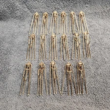 Lot Of 17 Vintage 4 Prong Pinch Pleat Drapery Curtain Hooks. 3.5" Tall.  Used.