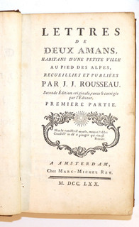 ROUSSEAU La Nouvelle Héloïse Amsterdam 1770