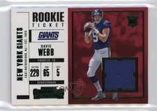 2017 Contenders Rookie Ticket Swatches Horizontal Variation Davis Webb #SW-5 1t3