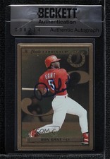 BAS 1996 Leaf Preferred Steel Gold Ron Gant #45 Seal of Authenticity Auto 3c7