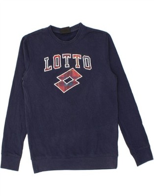LOTTO Herren Grafik Sweatshirt Pullover Small Navy Blau Baumwolle BC03