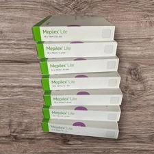 Mepilex Lite 4x4 in (7 Boxes of 5) Molnlycke Sft Silicone Foam Dressing Exp 2/28