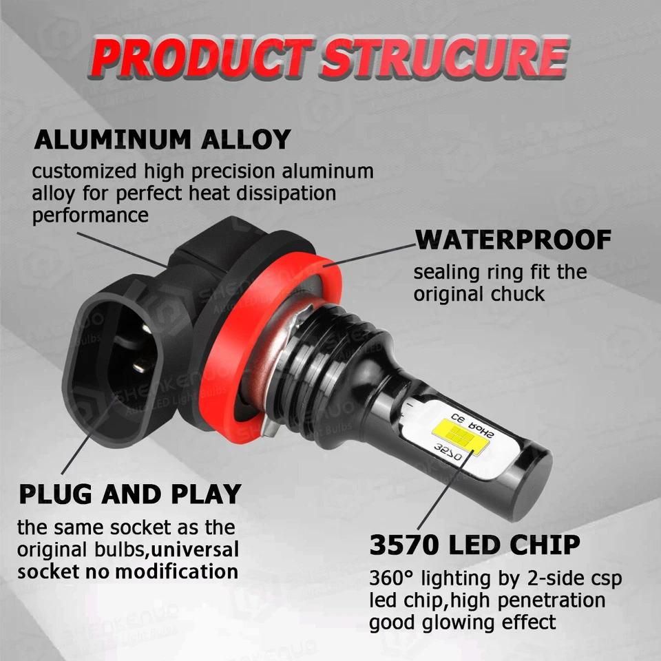 For Chevy Captiva Sport 2012 2013 2014 6x LED Headlight Fog Light Bulb Combo Kit - Изображение 2 из 4