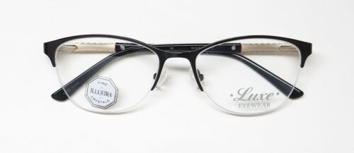 NEU LUXE 462 BRILLE 54-18-140 DAMEN 001 HALBRAND KATZENAUGE METALL & KUNSTSTOFF SCHWARZ - Bild 2 von 8