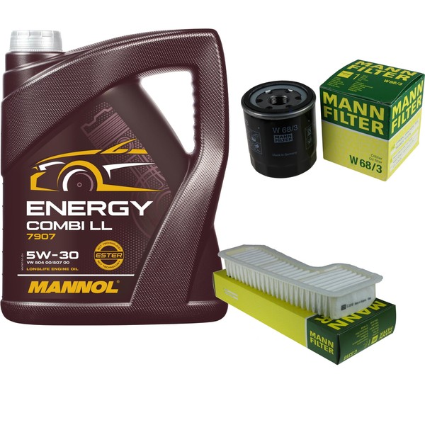 5L Mannol 5W-30 Combi LL+MANN-FILTER Filterpaket FüR Toyota Rav 4 Ii 1.8 Vvt-I-image