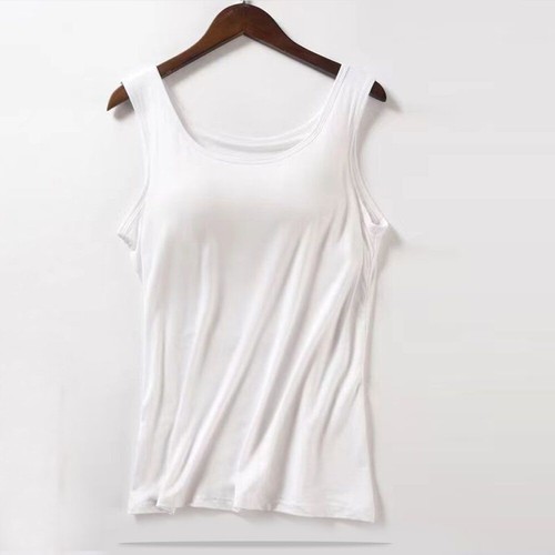 Mujeres Camisola Camisetas sin mangas Camiseta sin mangas Ropa interior Chaleco Cuello redondo Sujetador incorporado - Imagen 13 de 17