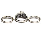 GIA 14k white gold 2.95ct round diamond engagement ring 2 wedding bands 13.7g — photo 4