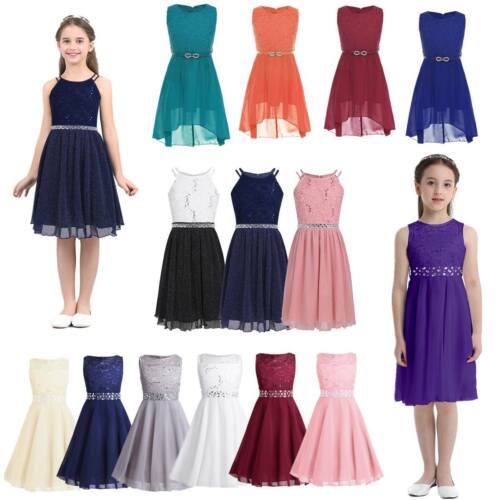 Kids Girls Ball Gown Prom Wedding Bridesmaid Maxi Party Formal Maxi Tutu Dress - Picture 1 of 84