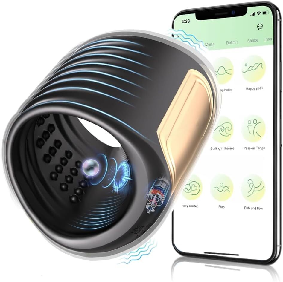 APP Elektrischer Masturbator Cup Penis Trainer Vibrator mit 9 Vibrations