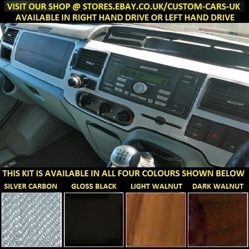 Ford Transit MK7 2006-2014 Silver Carbon Walnut Wood Gloss