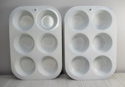 Chilton ware vintage white coated aluminum muffin pans #606