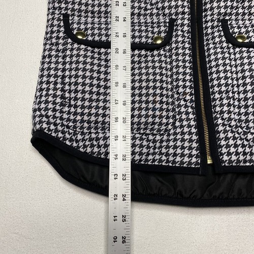 J Crew Womens Vest sz XS Black White Houndstooth Puffer Pockets Full Zip NEW - Picture 5 of 24