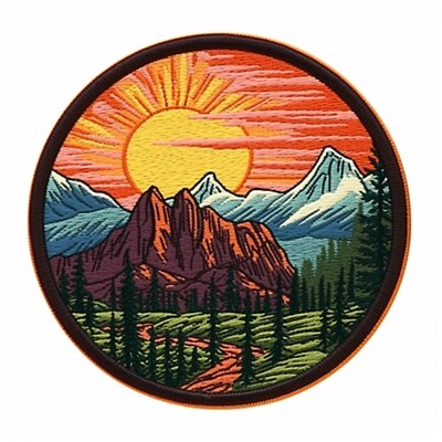 Rocky Mountain Patch Embroidered Iron-on  Applique Clothing Outdoor Adventure