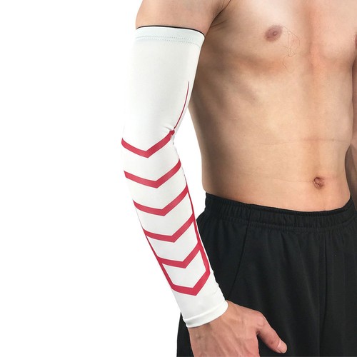 Men Sports Elastic Long Arm Sleeve Elbow Pads Basketball Cycling Protective Gear - Picture 11 of 11