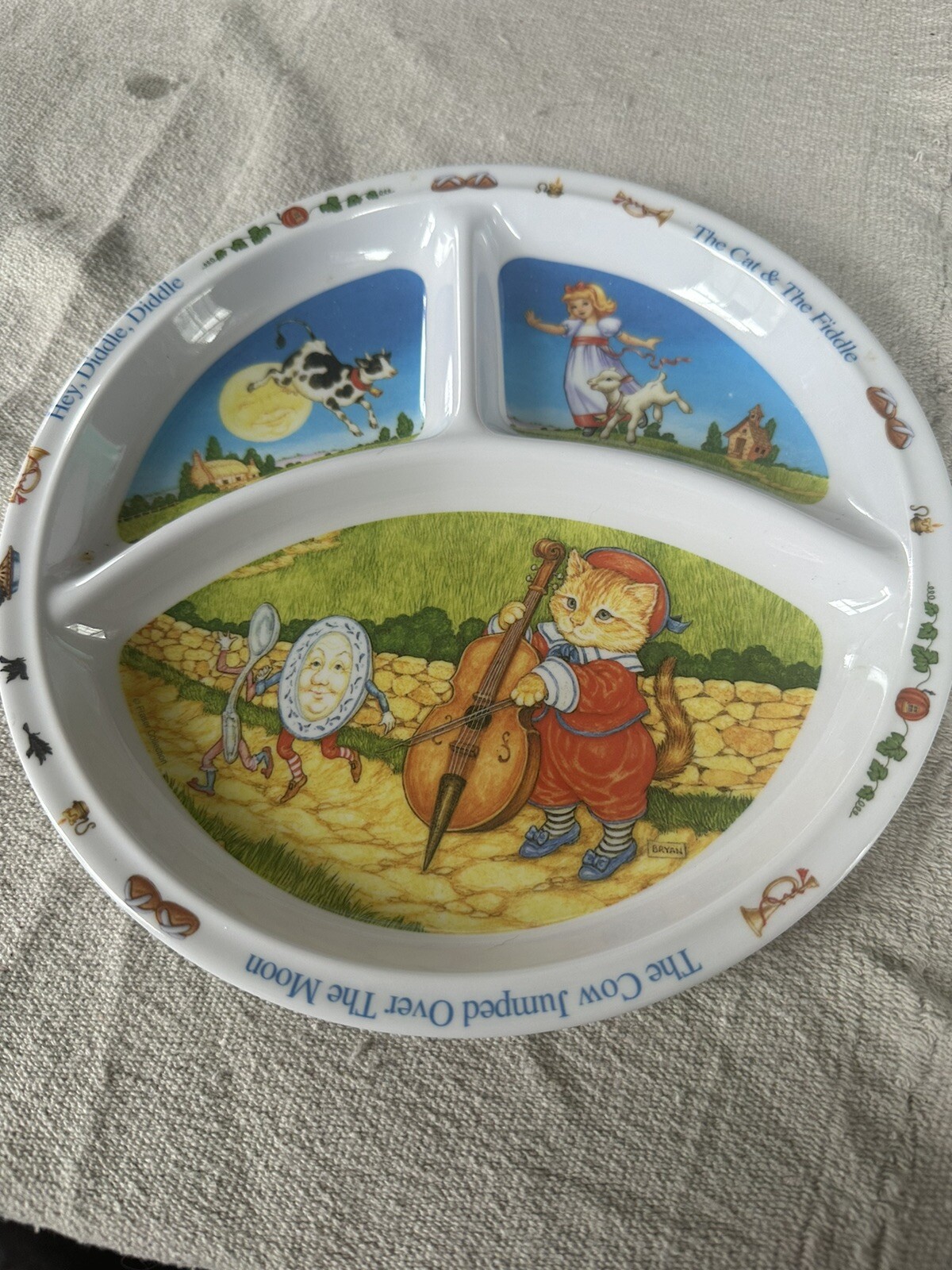 Zak Designs Set Of Mother Goose Plate Bowl and Sippy Cup Nursery Dining Baby