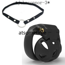 Male Chastity Device Super Small Chastity Cage Resin Lock with Belt 4 Rings