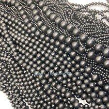 15" Strand RUSSIAN SHUNGITE 6-14mm Round Beads NATURAL