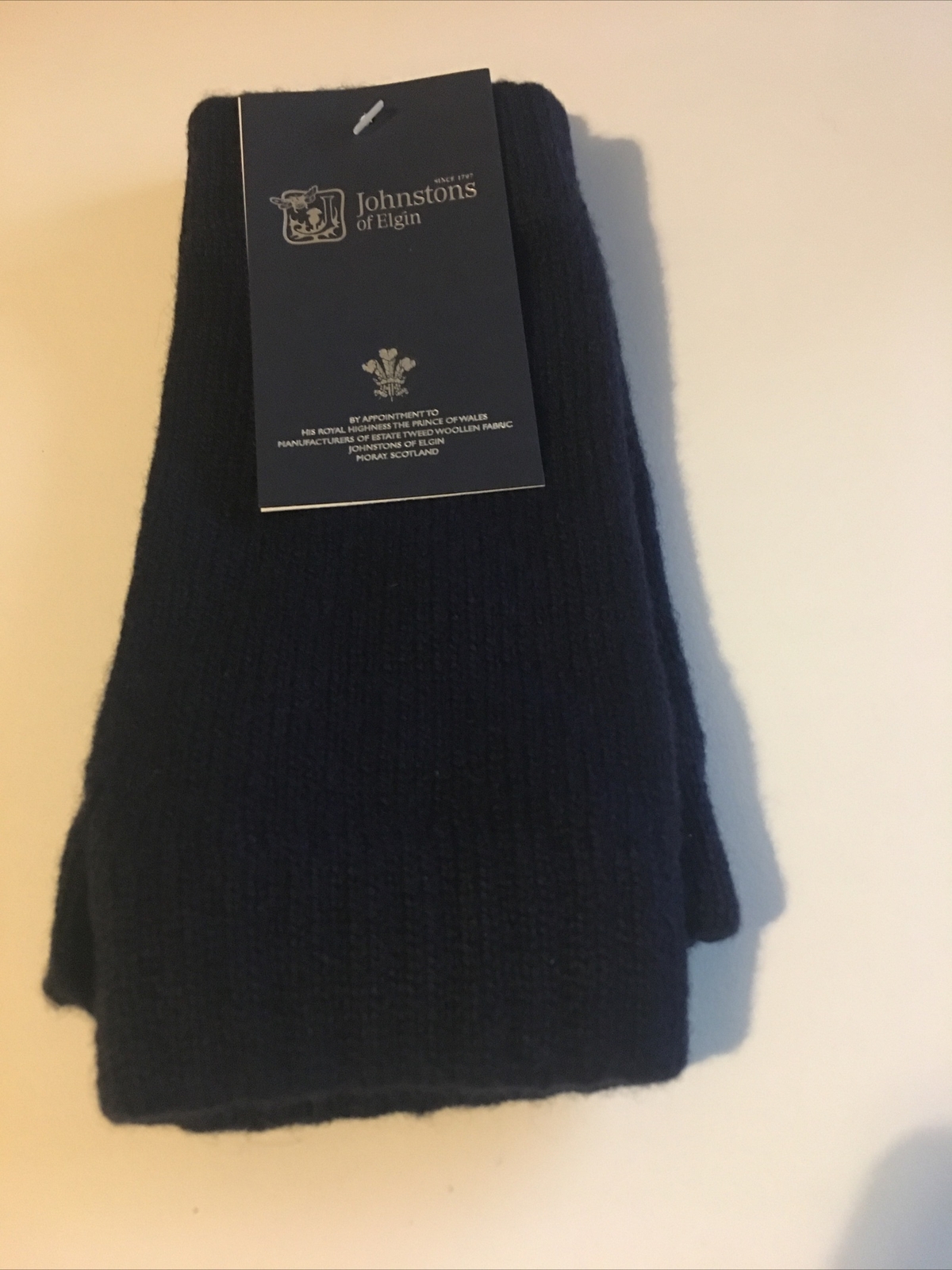 Johnstons Of Elgin Cashmere Wrist Warmer Dark Navy Blue Soft Warm Thick Ribbed eBay