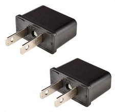  2-pack EU Euro Europe to US USA Power Jack Wall Plug Converter Travel Adapter