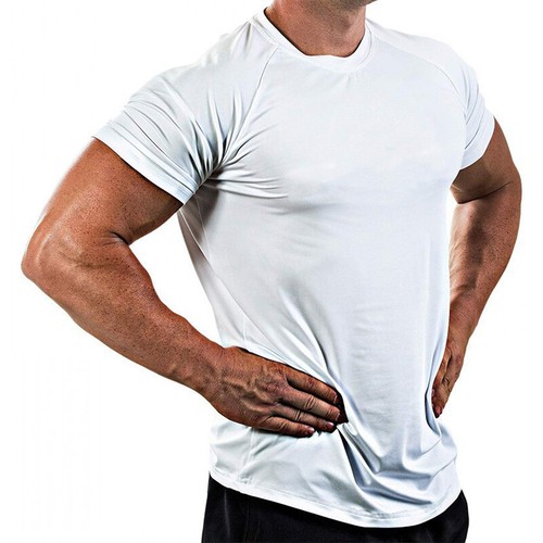 Mens Classic Gym Fitness Breathable T-shirt Activewear Workout Solid T-shirt US - Picture 17 of 22