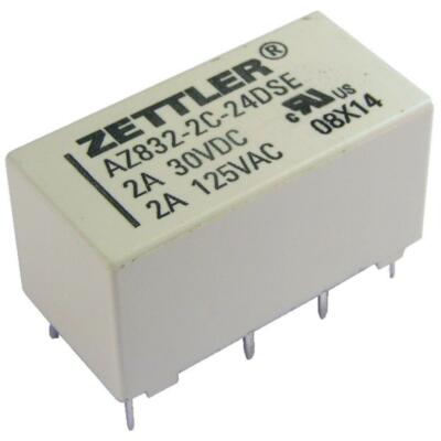 ZETTLER AZ832-2C-24DSE Relay 24V DC 2xEIN 3A 3840R Polarized DIP Relay 855067-