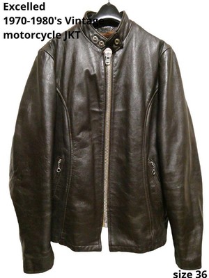70S-80S Super Vintage Excelled Single Leather Riders Jacket Retro 