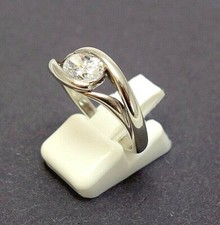 252. Diamonique wunderbarer Zirkonia Ring  klar rund DQCZ 925er Silber RG.57