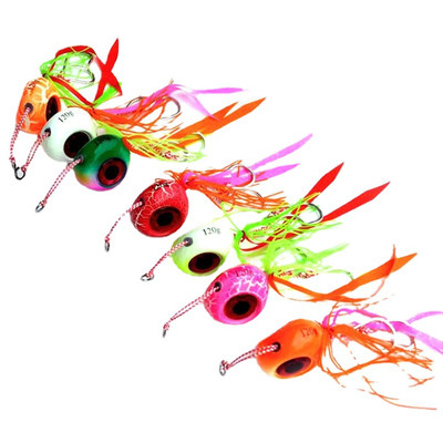 60g-200g Inchiku DeepSea Metal Fast Sinking Jig Rubber Skirts Saltwater Lure