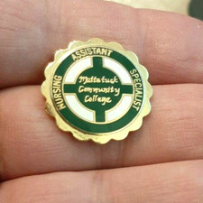 Vintage Nursing Assistant Specialist Mattatuck Community College Pinback