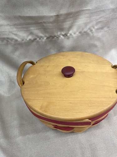 Longaberger Popcorn Basket Liner Protector Lid Christmas Collection 1999 Edition - Picture 8 of 20