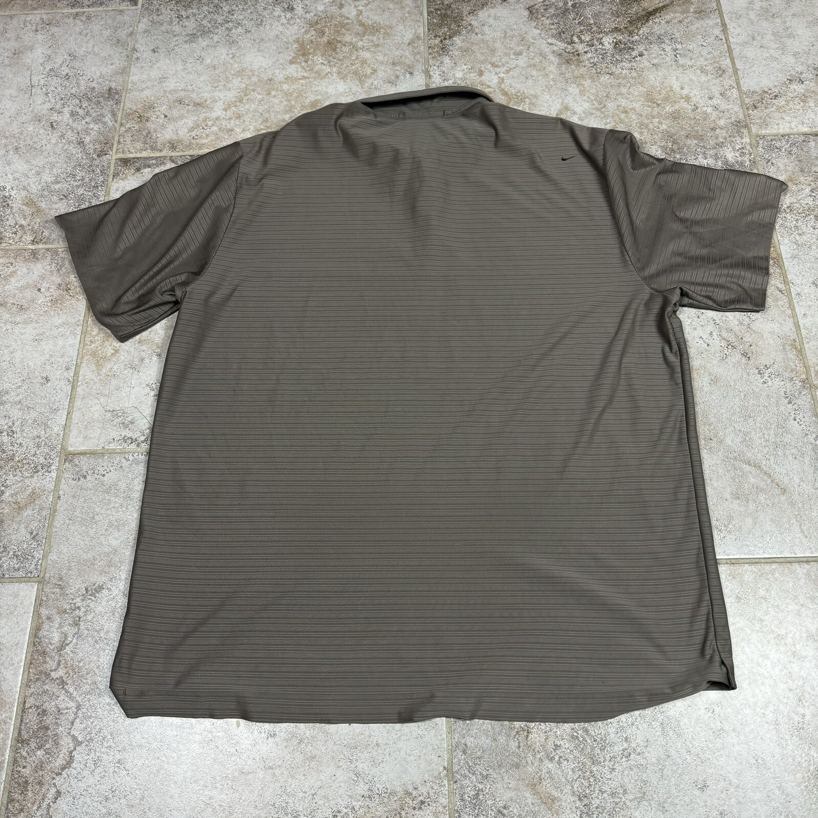 Nike Tiger Woods Collection Golf Polo Shirt Mens 2XL Brown Dri Fit Snap Up thumbnail 8