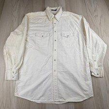 Pendleton High Grade Wester Wear Mens Ivory Classic Look Button Up Shirt Size L
