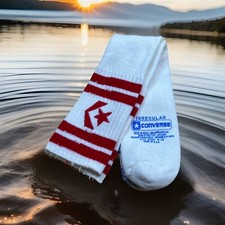 VTG Converse Weapon Socks Irregular 80s Tube 9-14 Orlon Acrylic USA Red 20  90s.