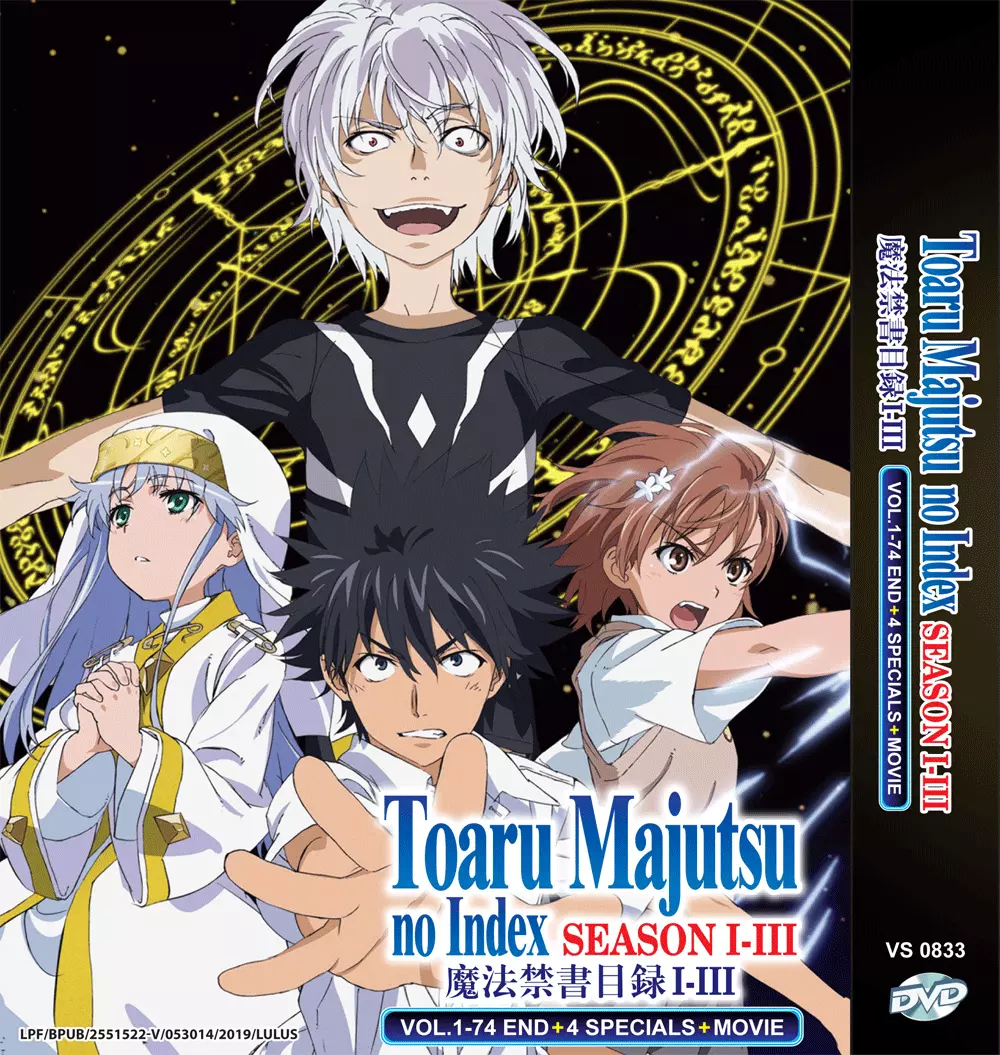 DVD ANIME TOARU MAJUTSU NO INDEX SEA 1-3 VOL.1-74 END + MOVIE [ENGLISH  DUBBED] | eBay