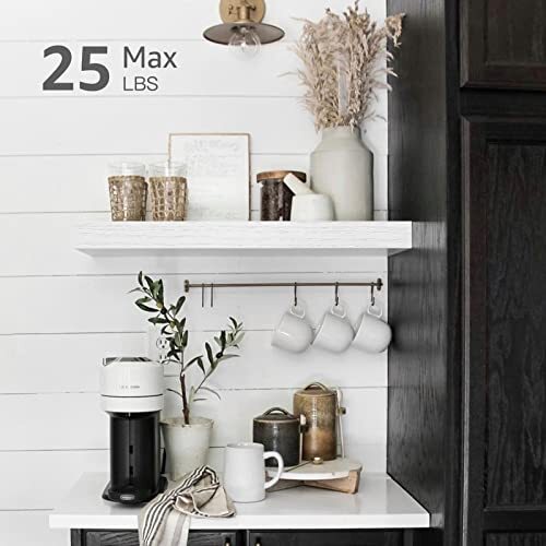 White Bathroom Floating Shelves for Wall Shelf Over Toilet Wall 15.7" B. White - Picture 4 of 6