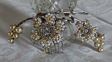 Paris by Debra Moreland Filigree Ivory Floral Bridal HairComb Pearl Crystal Bead
