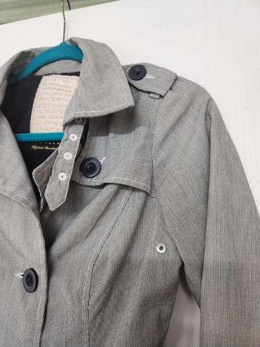 River Island Grey Double Breasted Belted Jacket Size 10 - Picture 5 of 6