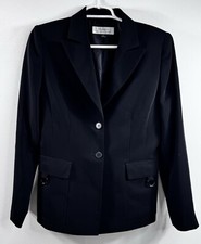 Tahari Blazer Arthur Levine Sz 8 Career Professional Womens Jacket Black Capsule