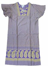 ANTHONY RICHARDS 3X Purple Gold Lounge House Dress Nightgown 100 Cotton Mumu