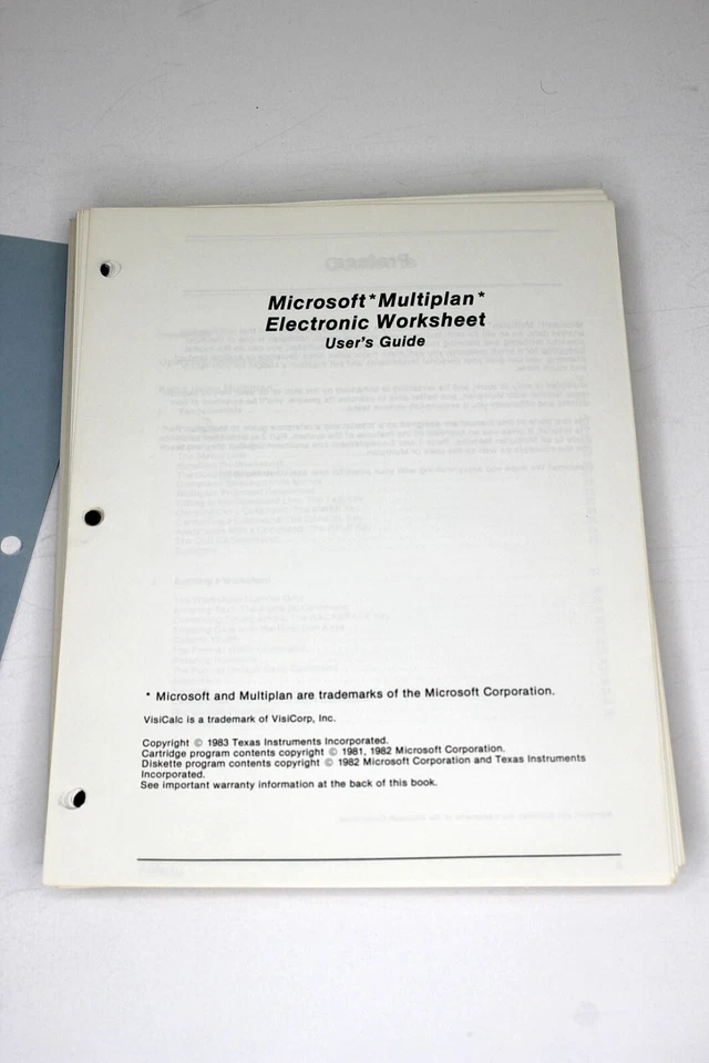 Texas Instruments Microsoft Multiplan Electronic Worksheet Vintage Computers - Image 2 of 4