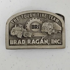 Vintage Brad Ragan Inc. The Tough Tire Team BRi Belt Buckle Metal Illinois 