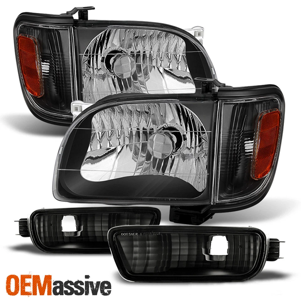 Faros negros para Tacoma 2001-2004 + esquina + señal + parachoques + luces traseras negras Foto 2 de 4