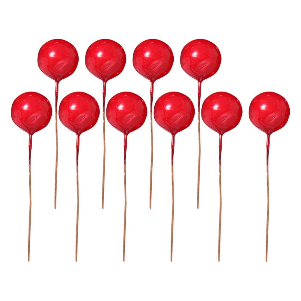 300 Pcs Artificial Holly Stems Christmas Floral Picks Flower Decoration