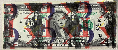Mr Clever Art ltd ed signed bank note $2 USD two DOLLAR STUDIO PROOF 2/2 banksy