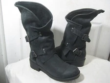 Coolway  Dark Gray Leather Mid Calf Motorcycle Biker Boots Women's Size 42 / 11